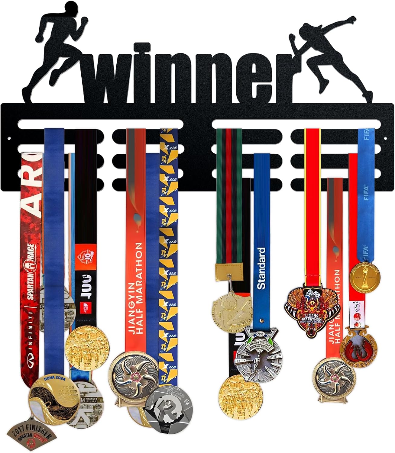 Premium Medal Display Rack by [Brand Name] - Wall Mount Sports Medal Holder for Athletic Achievements