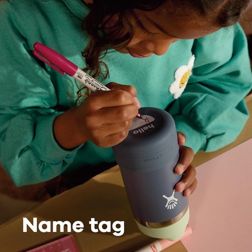 Hydro Flask Kids Water Bottle - Insulated Stainless Steel with Straw Cap | 18 Oz in Seaspray Blue
