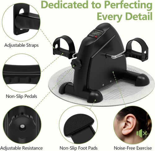 FITKS360 Under Desk Elliptical | Mini Electric Exercise Bike for Seniors - Full Assembled with Remote Control