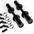 LIONSCOOL 16"Loadable Dumbbells Pairs, Olympic Dumbbell Handle/Bar for Strength Training, Compatible with 2’’ Standard Plates (Overall Black)