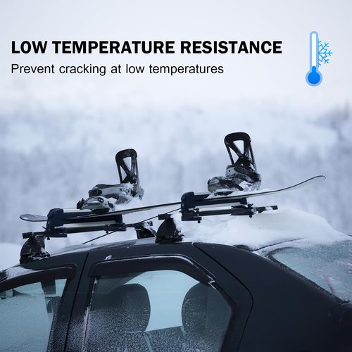 Gearantics 16.3 Inch Ski and Snowboard Rack for Car Roof, with TPV Rubber Padding and Lock, Fit 2 Pairs of Skis or 2 Snowboards, Mounting System Fits for Square/Round/Aero/Oval Cross Bars, Silver