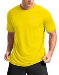 G Gradual Men's Athletic Workout T-Shirts Moisture Wicking Cooling Running Shirts Short Sleeve Performance Tee for Gym Tennis(Yellow,3XL)