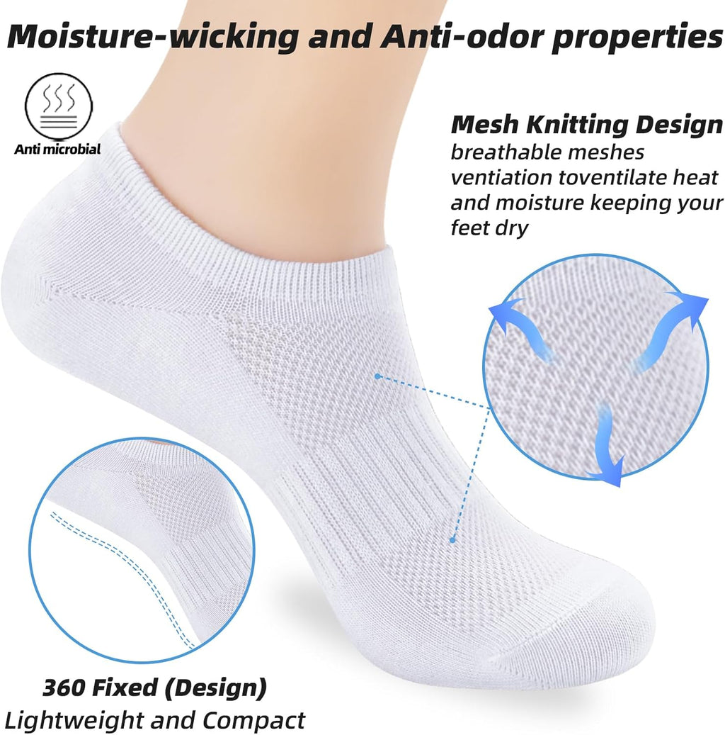 Skiennix No Show Socks - Low Cut Ankle Athletic Liner Socks for Men & Women | Anti-Slip Design