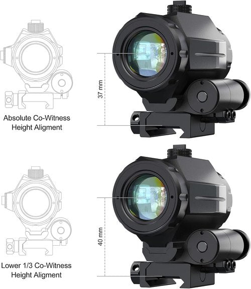 Feyachi M40 Red Dot Magnifier - 3X Magnification with Adjustable Focus & Elevation | 37/40MM Height