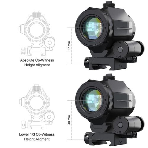 Feyachi M40 3X Red Dot Magnifier with Flip to Side Mount, Focus Adjustment, Windage & Elevation Adjustable, 37/40MM Height