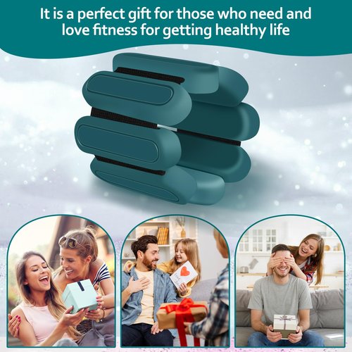 Adjustable Wrist & Ankle Weights Set of 2(1Lbs Each), Premium Silicone Wearable Weight Bracelets, Fits for Yoga, Pilates, Home Gym Workout, Dance, Pool Exercises, Jogging, Cardio, Strength Training (Green)