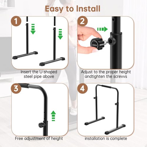 Adjustable Walking Pad Handle only, 19.7 inch Wide, 44 inch Max Height, Black
