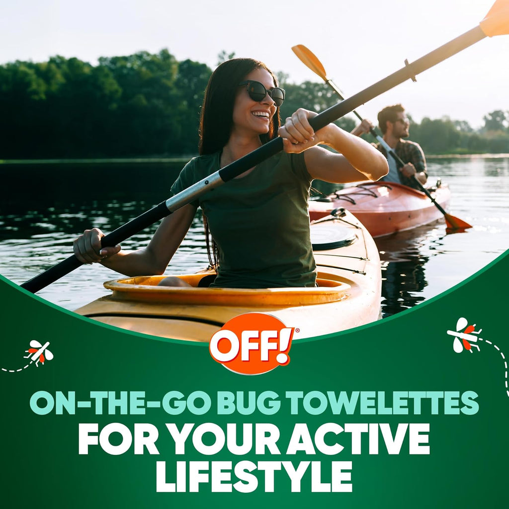 OFF! Deep Woods Mosquito Repellent Wipes - Long-Lasting Protection | 12 Individually Wrapped Wipes