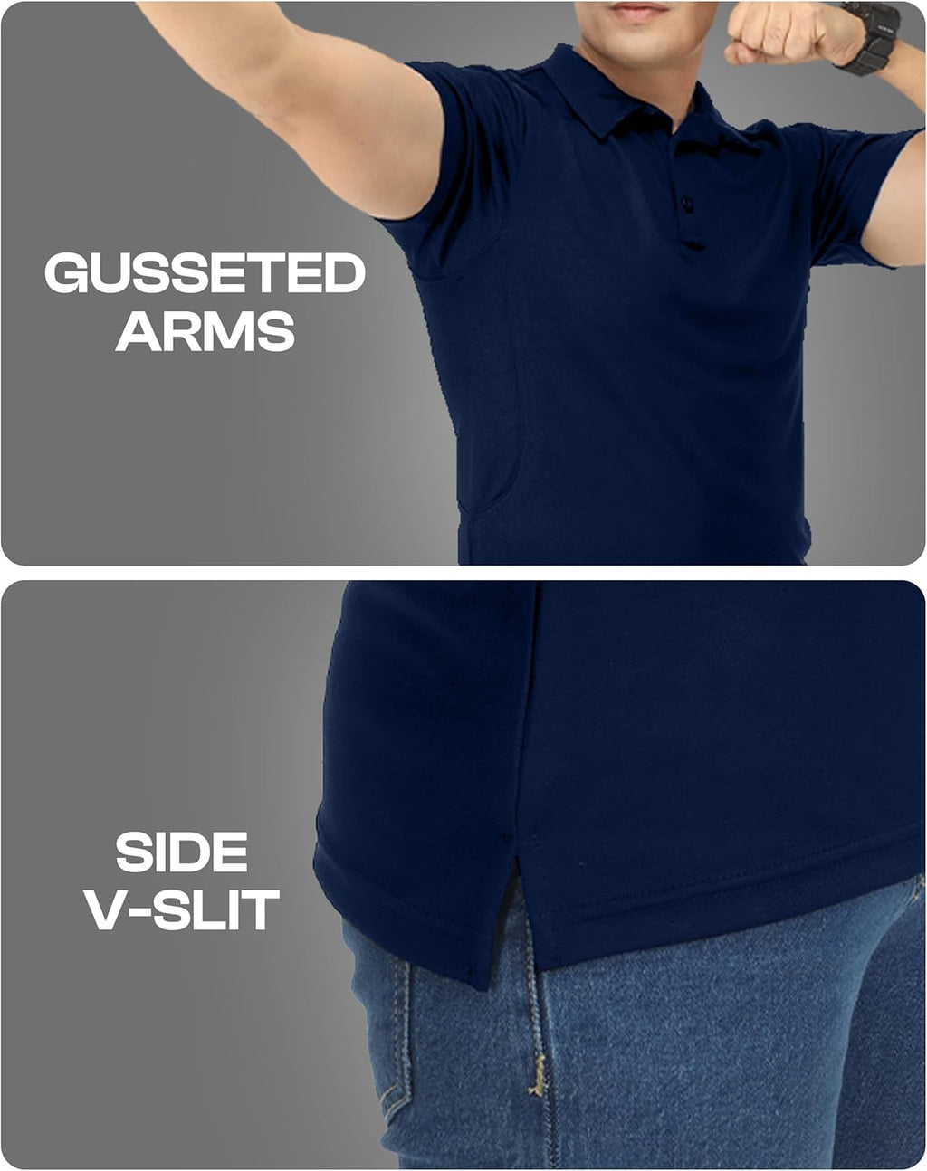 NY Threads Men's Polo Shirt - UPF 50+ Quick Dry Tactical Jersey for Golf | Short Sleeves