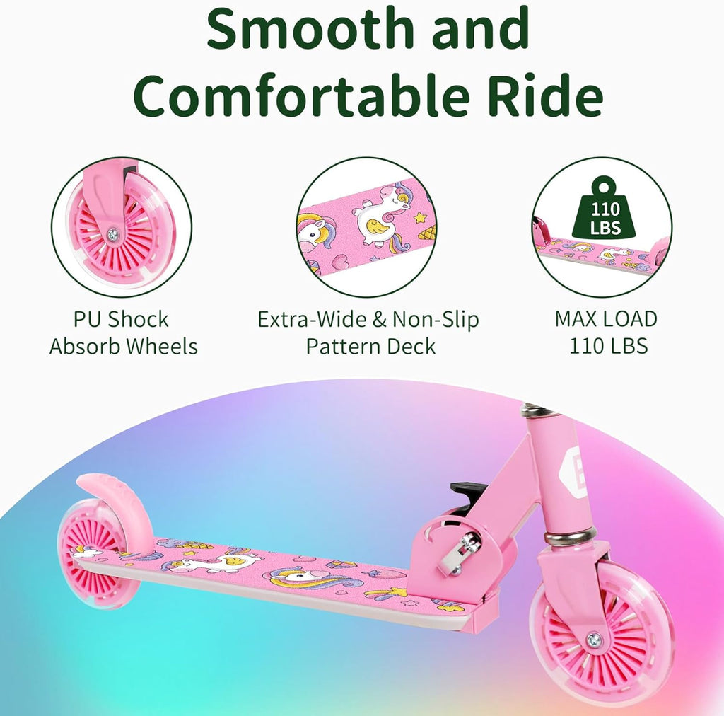 BELEEV V2 Kids Scooter - Light-Up Wheels, Adjustable Height, Lightweight Design | Ages 3-12