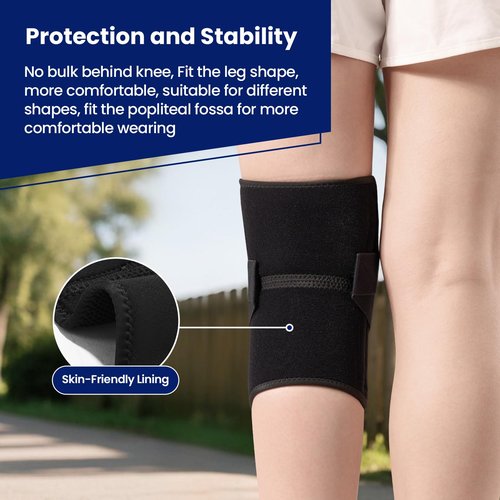 JOMVD Knee Brace for Knee Pain, Meniscus Tear, Adjustable Knee Support with Side Spring Stabilizers for ACL, MCL, Arthritis, Patella Stability, Knee Pain Relief, Injury Recovery, Women and Men, Medium