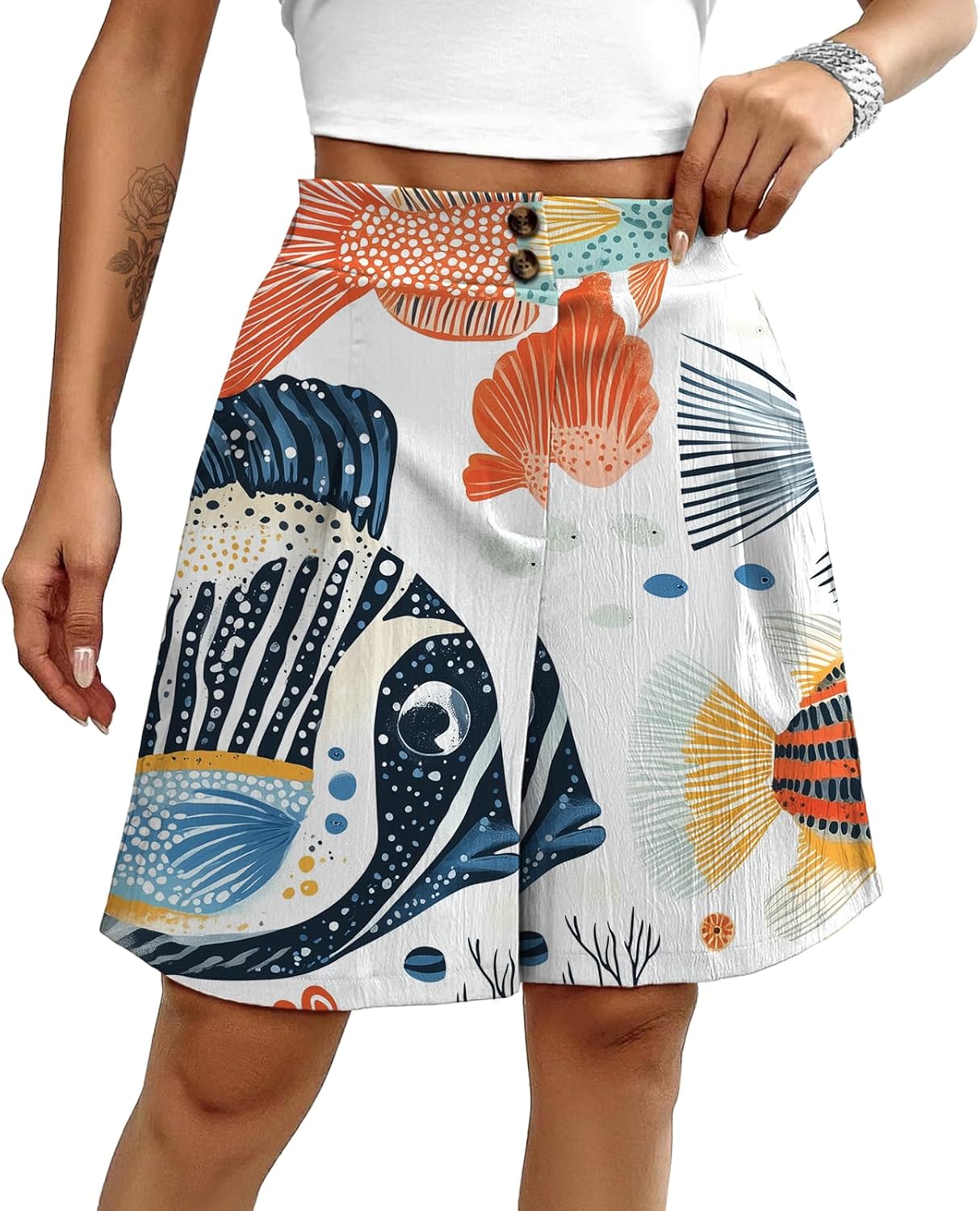 Skiennix Cute Summer Shorts for Women - Trendy Soft Pleated Loose Fit | Lightweight Wide Leg Design