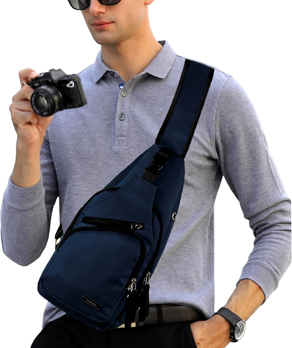 Seoky Rop Sling Backpack - Water-Resistant Nylon Crossbody Bag with USB Charging Port | Unisex Design
