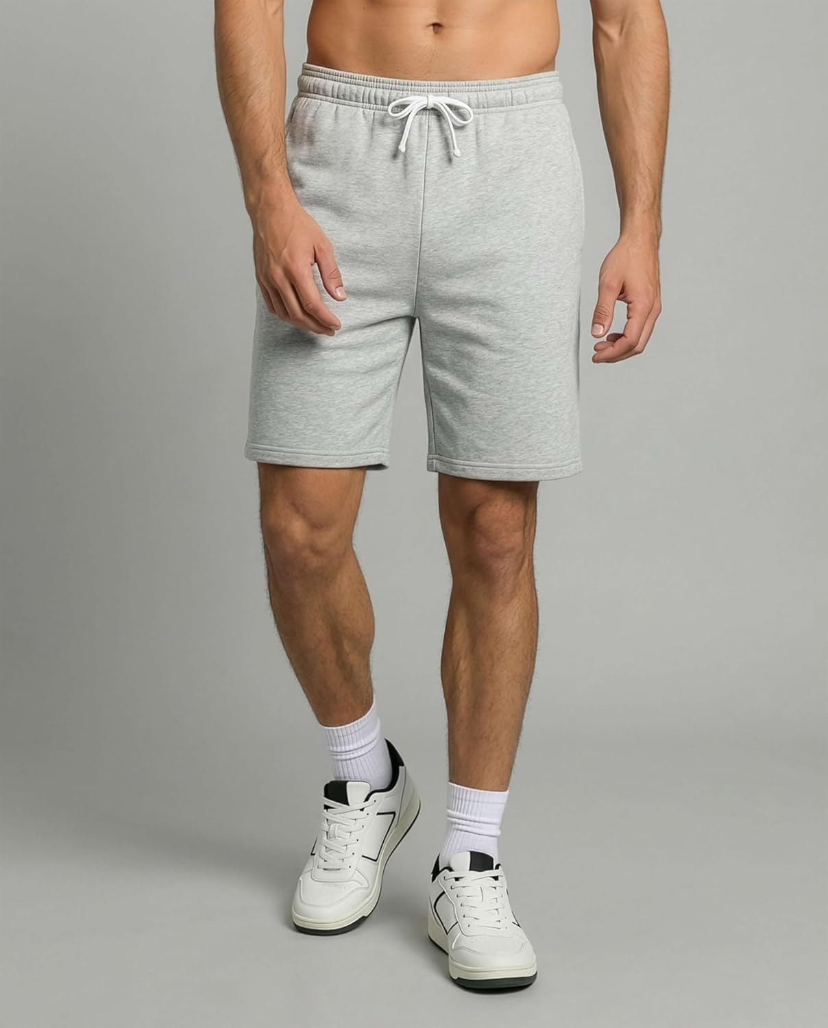 Real Essentials Men's 9" Cotton Fleece Sweat Shorts - 3 Pack of Casual Gym, Lounge & Sleep Shorts with Pockets