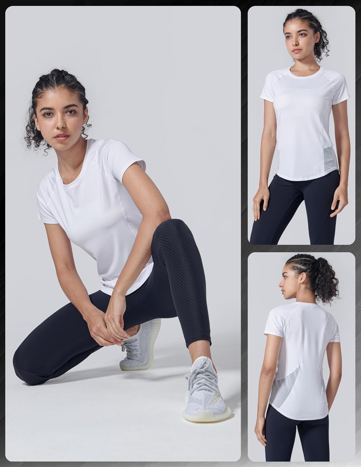 Skiennix Women's Dry Fit Short Sleeve T-Shirts - Athletic Workout Tees for Gym & Yoga | 5 Pack