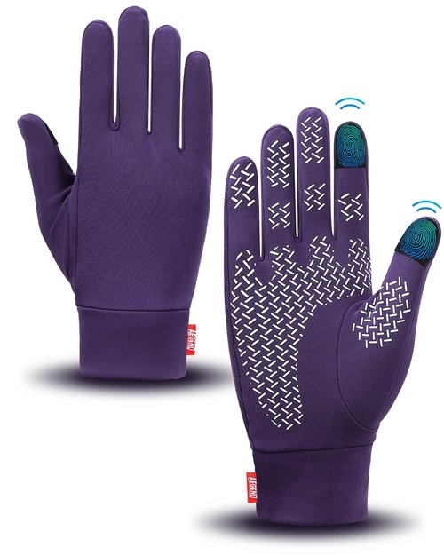 Aegend Lightweight Winter Gloves for Men Women, Warm Running Gloves Touchscreen Thermal Glove Liners for Cold Weather Driving, Cycling & Hiking, Non-Slip, Elastic Cuff, Stretchy, Durable