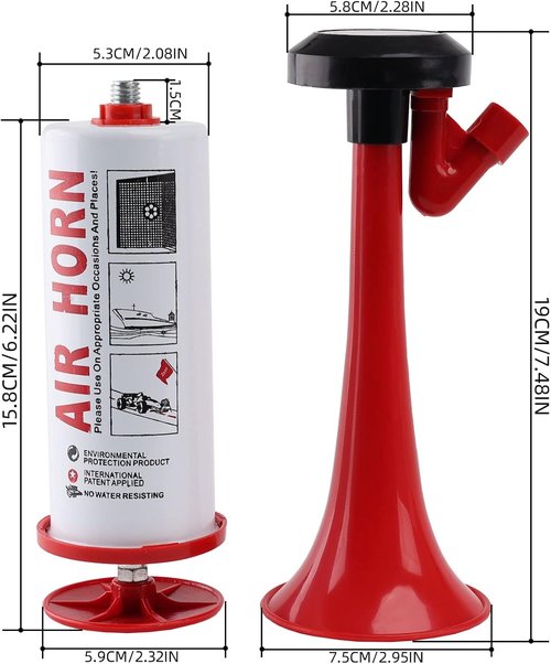 FARBIN Portable Air Horn - Loud Handheld Signal Horn for Safety | Reusable Aluminum & ABS Design