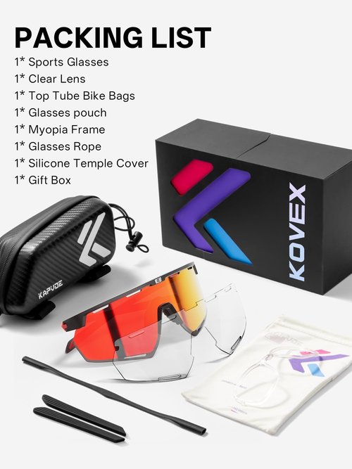 KOVEX Sports Sunglasses 26g Cycling Glasses Men Women Baseball MTB Running Triathlon Mountaineering Hiking K432