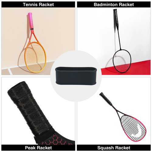 Amviner 4PCS Pickleball Racquet Grip Bands, Black, Tennis Racquet Secures Overgrip