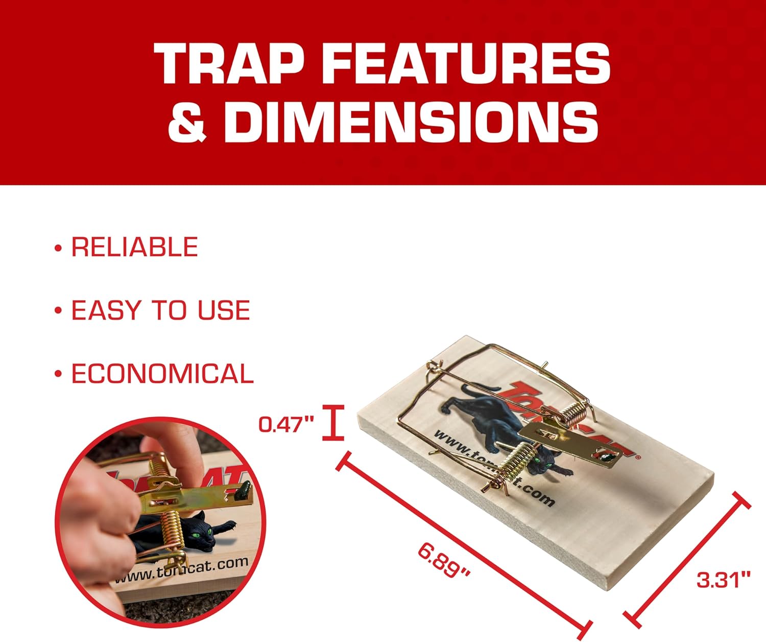 Tomcat Rat Traps - Economical & Effective Wooden Rodent Catchers | 8-Pack for Home Use