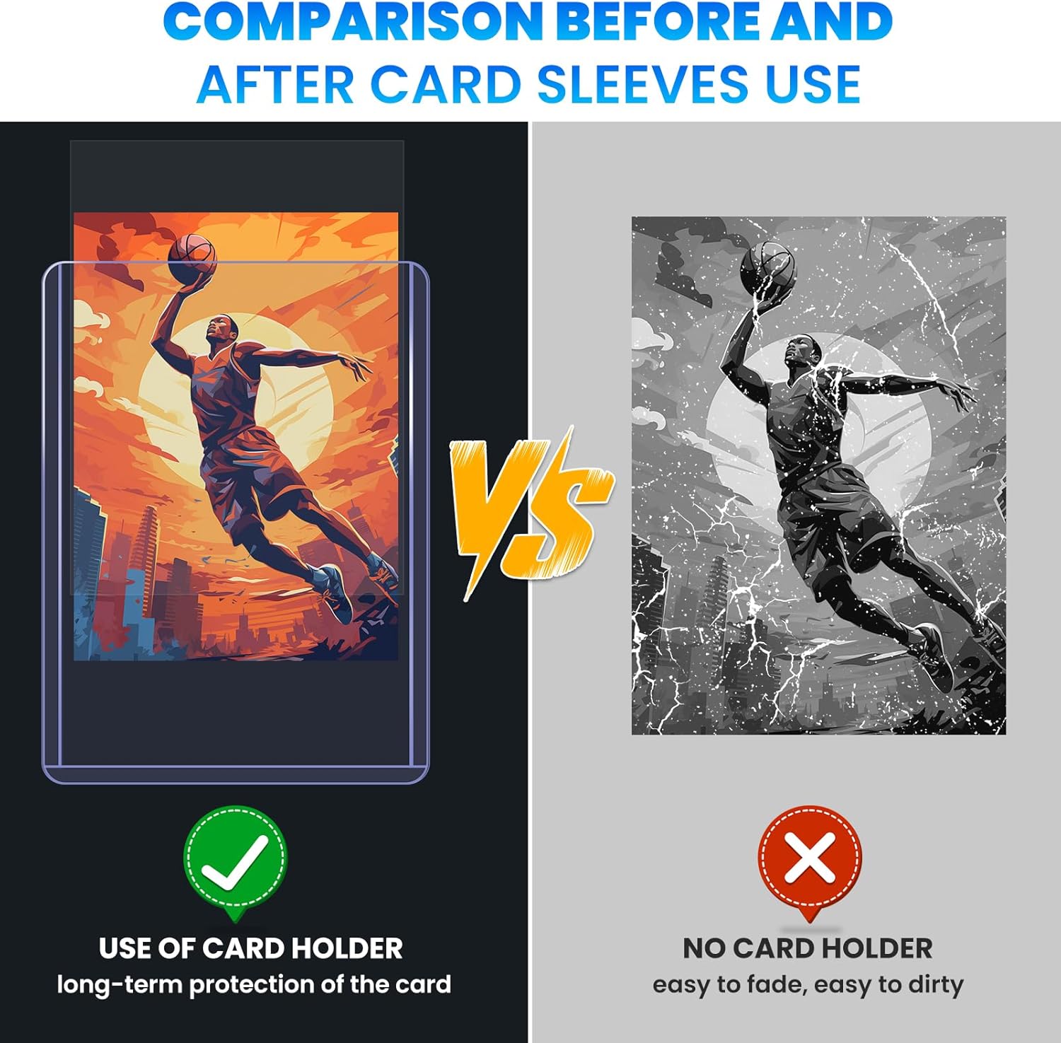 Skiennix 600 Card Sleeves - Hard Plastic Top Loaders with 300 Penny Sleeves | 3" x 4" Trading Card Protectors