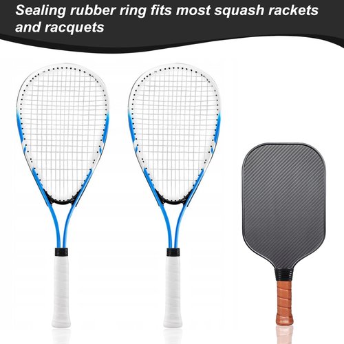 10 PCS Black Tennis Racket Handle Rubber Ring, Tennis Racket Silicone Racquet Grip Ring Racket Grip Bands Rubber Ring, Absorbent Overgrip in Place for Badminton Squash Baseball Racquetball Bat Handle