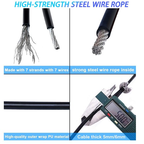 J Bryant Fitness Pulley Cable Gym Cable Replacement for Pulley Machine Heavy Duty Steel Wire Rope Available in 16.4, 32.8, 65.6Ft Length Exercise Equipment (32.8)