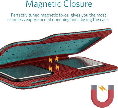 Kardia | Mobile EKG Monitor Carrying Case - Compact Travel Design with Magnetic Closure, Red