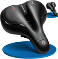 Topcrown Bike Seat - Comfort Wide Bicycle Saddle with Waterproof Design & Memory Foam Cushion | Fits Mountain, Road & Exercise Bikes