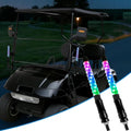 iLSKW 2-Pack 1FT Golf Cart LED Whip Lights Holder, for 0.59-1.18" Rails, APP&Remote Control RGB Whips, with Brake Turn Reverse Signal Function, for 36V 48V 72V Golf Carts (Included DC Converter)
