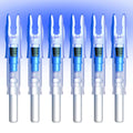Linpeng 6PCS Lighted Nocks for Arrows with .165/ .204/ .233/ .244/ .246 Light Up Nocks with ON/Off Switch for Archery Hunting (Blue, GT/.246")