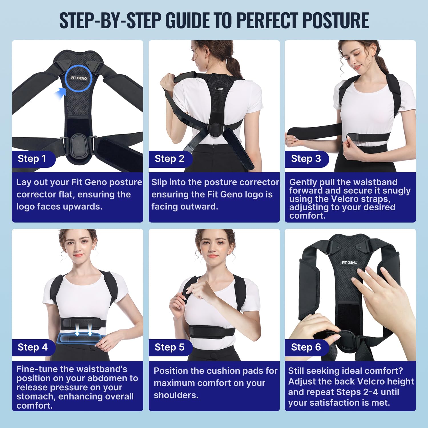 Skiennix Posture Corrector Upper Back Brace - Adjustable Pain Relief for Men & Women | Invisible Under Clothes (Medium/Large 39"-49")