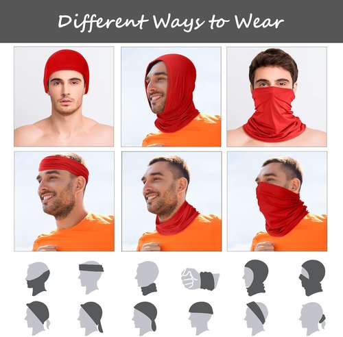 Geyoga UV Protection Neck Gaiter - 6 Pieces Cooling Face Mask Scarf for Summer Activities