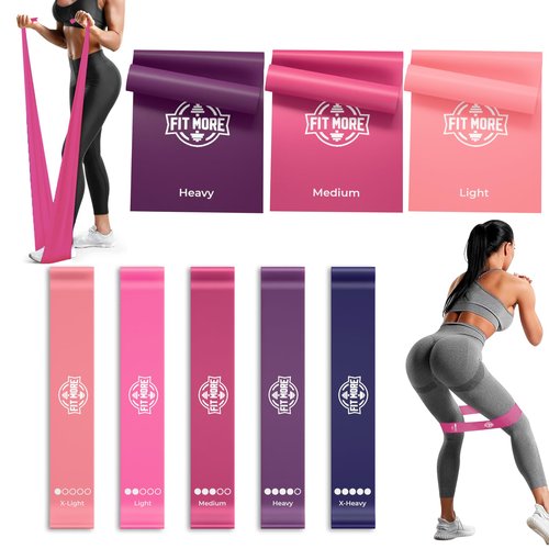 Resistance Bands for Women with Free Guided Workout Videos – Pilates Equipment & Exercise Set, Latex‑Free TPE, 5 Loop & 3 Flat Bands for Home, Gym, Toning & Recovery