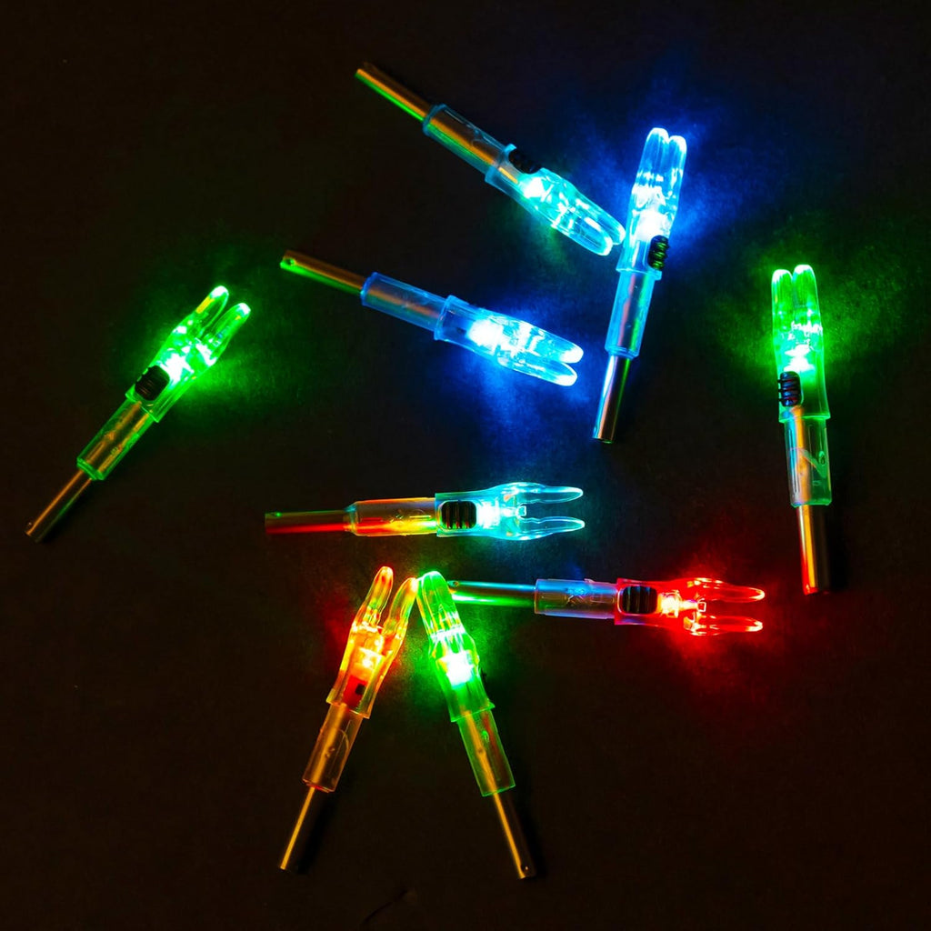 Skiennix Lighted Arrow Nocks - High-Visibility LED with ON/OFF Switch | Fits .204-.246 Diameter (6PCS)