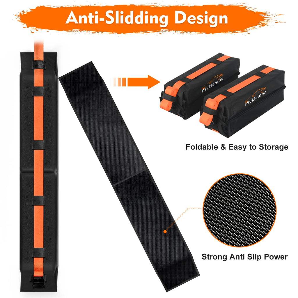 Soft Roof Rack Pads, Universal Car Rooftop Luggage Carrier Capacity Load 176lb, for Kayak, Surfboard, SUP, Canoe, with Tie Down Strap, PP Rope, Quick Loop Strap and Storage Bag