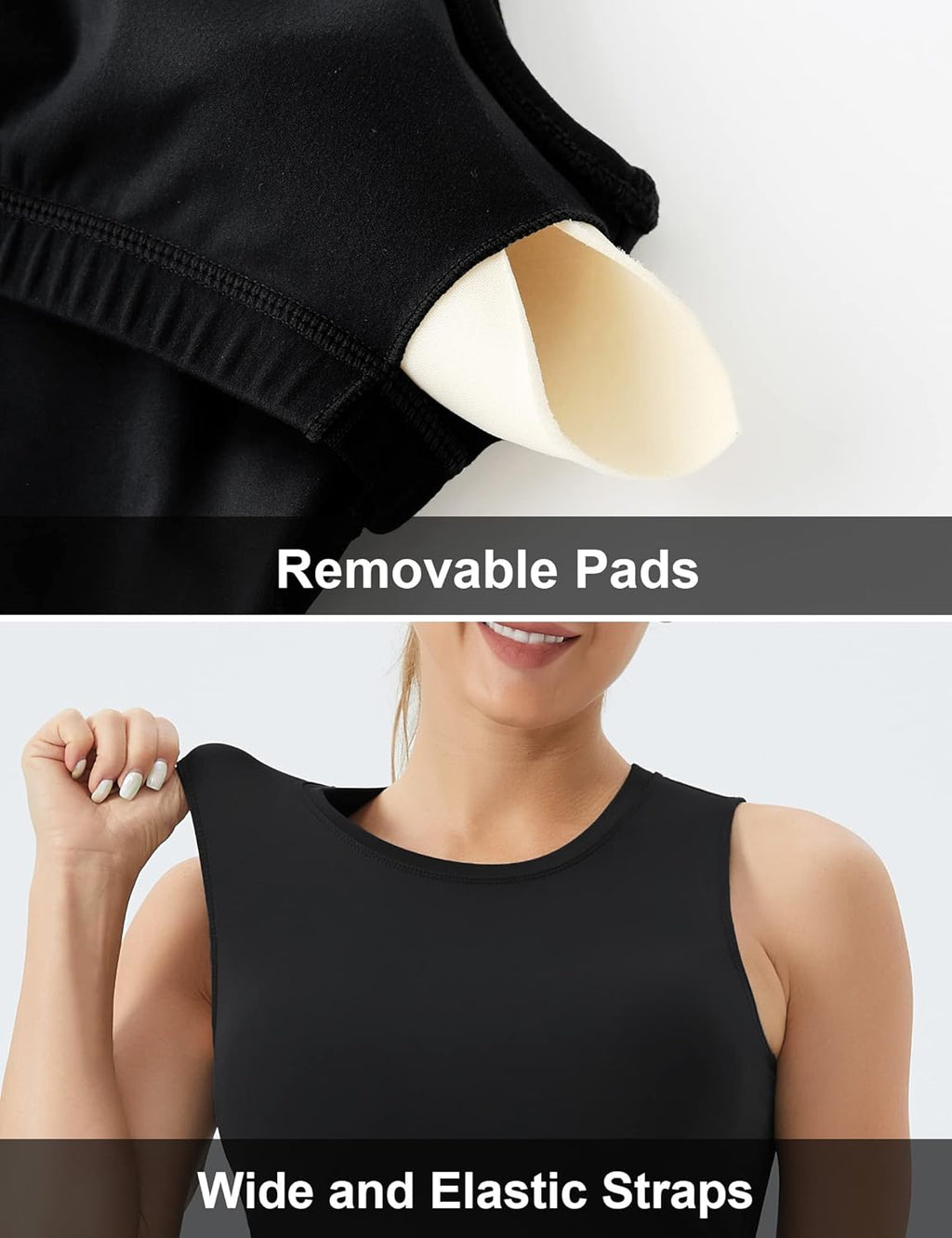 The Gym People Women's Sports Bra - Medium Support with Removable Pads | Sleeveless Workout Crop Top