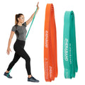 THERABAND High Resistance Bands, Set of 2 Elastic Super Bands for Improving Flexibility, Injury Rehab, & Full Body Workouts, Heavy Duty Stretch Bands for Lifting, 1 Light & 1 Medium Band, Multi