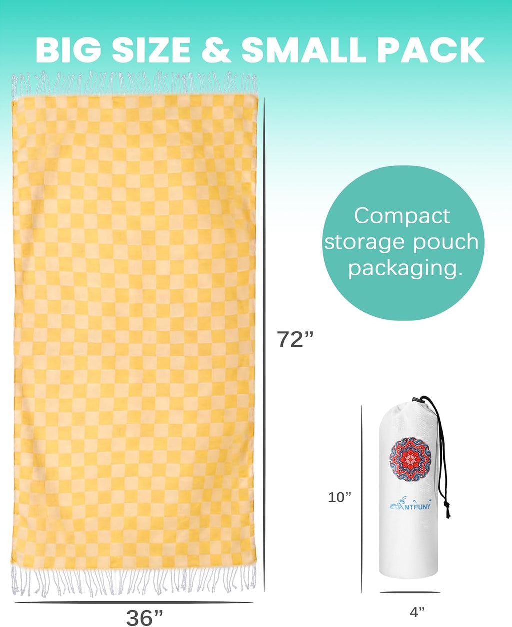 Skiennix Turkish Beach Towels - Quick Dry, Sand-Free, Oversized XL Bath & Pool Towels | 6 Pack Set