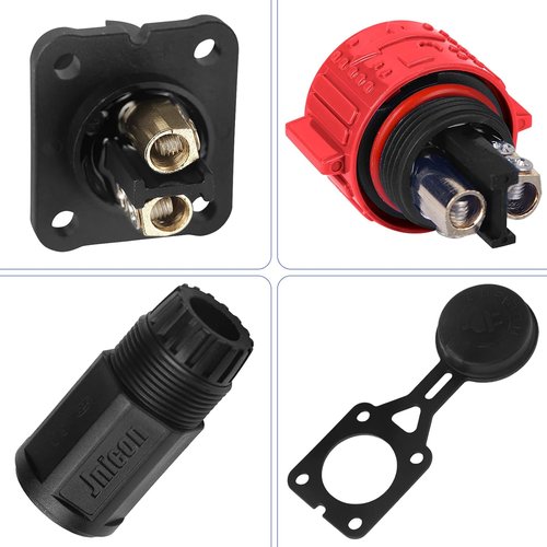 Marine Boat Trolling Motor Plug Receptacle Set - Waterproof 12V/24V/36V/48V DC Power Connector