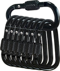 YUCHIYA D-Shape Carabiner Clasp - 8 Pack Mini Keychain Clips, 2.2 Inch Aluminum Alloy for Outdoor Use