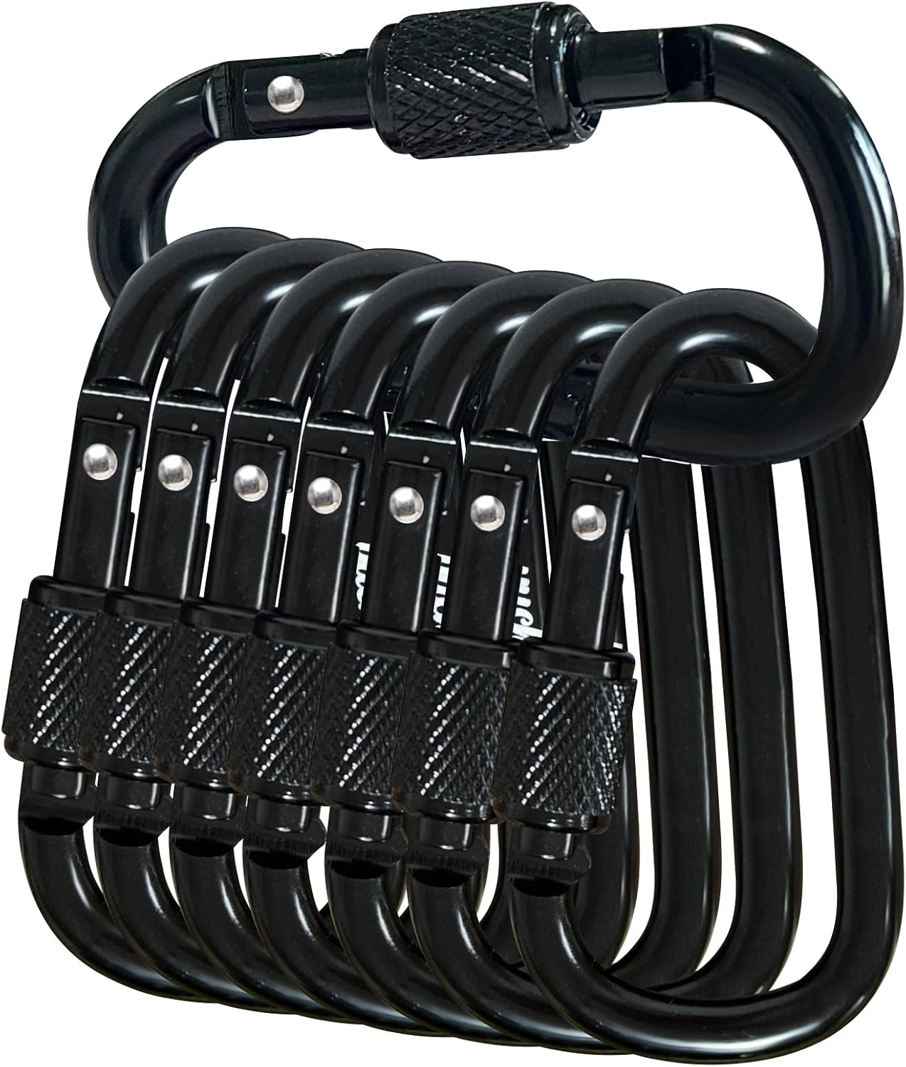 YUCHIYA D-Shape Carabiner Clasp - 8 Pack Mini Keychain Clips, 2.2 Inch Aluminum Alloy for Outdoor Use
