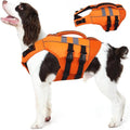 Kuoser Dog Life Jacket - Large High Flotation Safety Vest for Swimming & Boating | Reflective Orange