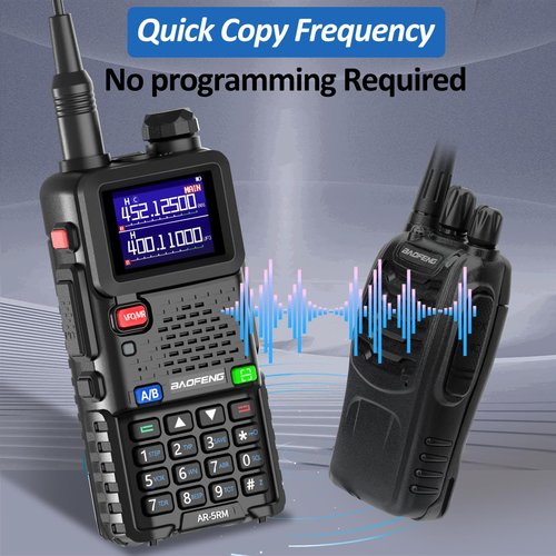 BAOFENG Ham Radio Handheld AR-5RM 10W Long Range Walkie Talkies Rechargeable Portable Tactical Emergency NOAA Weather Two Way Radios USB-C Charger For Survival Gear Camping,2 Pack