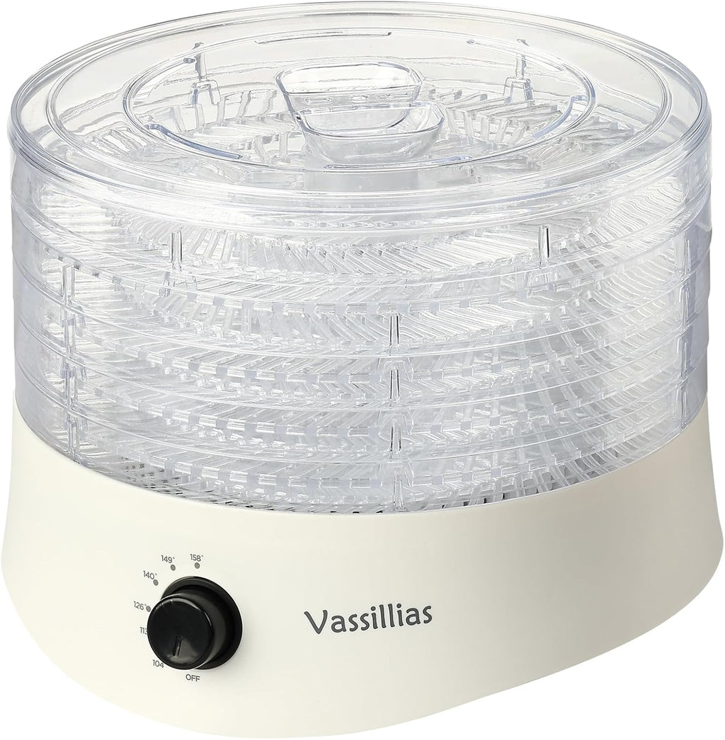 Small Food Dehydrator Dryer - 280W Mini Dehydrator for Healthy Jerky, Fruits & Veggies | 5 BPA-Free Racks, 158°F