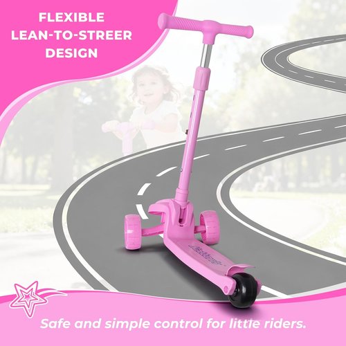Nattork Kids Scooter - Light Up Wheels, Adjustable Height Handlebars & Anti-Slip Deck | Ages 3-8, Supports Up to 110 LBS