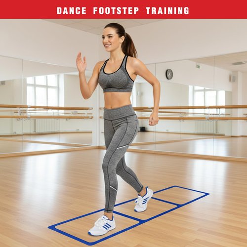 One-Piece Silicone Agile Ladder 1 PC Suitable for Sports & Fitness Step Training Soccer Footwork practice Street Dance Step Training Auxiliary Kit for Various Indoor and Outdoor Floor Areas (Red)