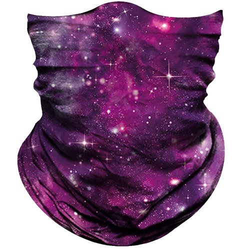 Obacle Seamless Bandana for Rave Face Mask Dust Wind UV Sun Protection Galaxy Tube Mask Headwear Bandana for Women Men Festival Party Motorcycle Riding Outdoor (Starry Sky Deep Purple Rose Red)