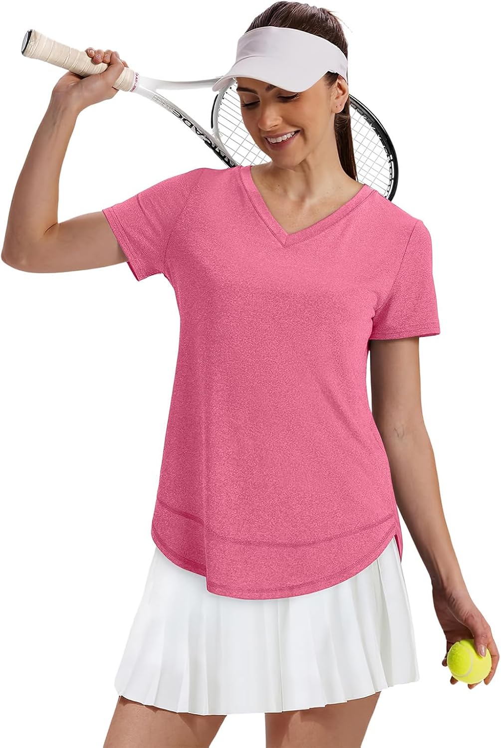 XIEERDUO Women's Quick-Dry Workout Tops - Short Sleeve V-Neck Shirts for Hiking & Running | S-3XL