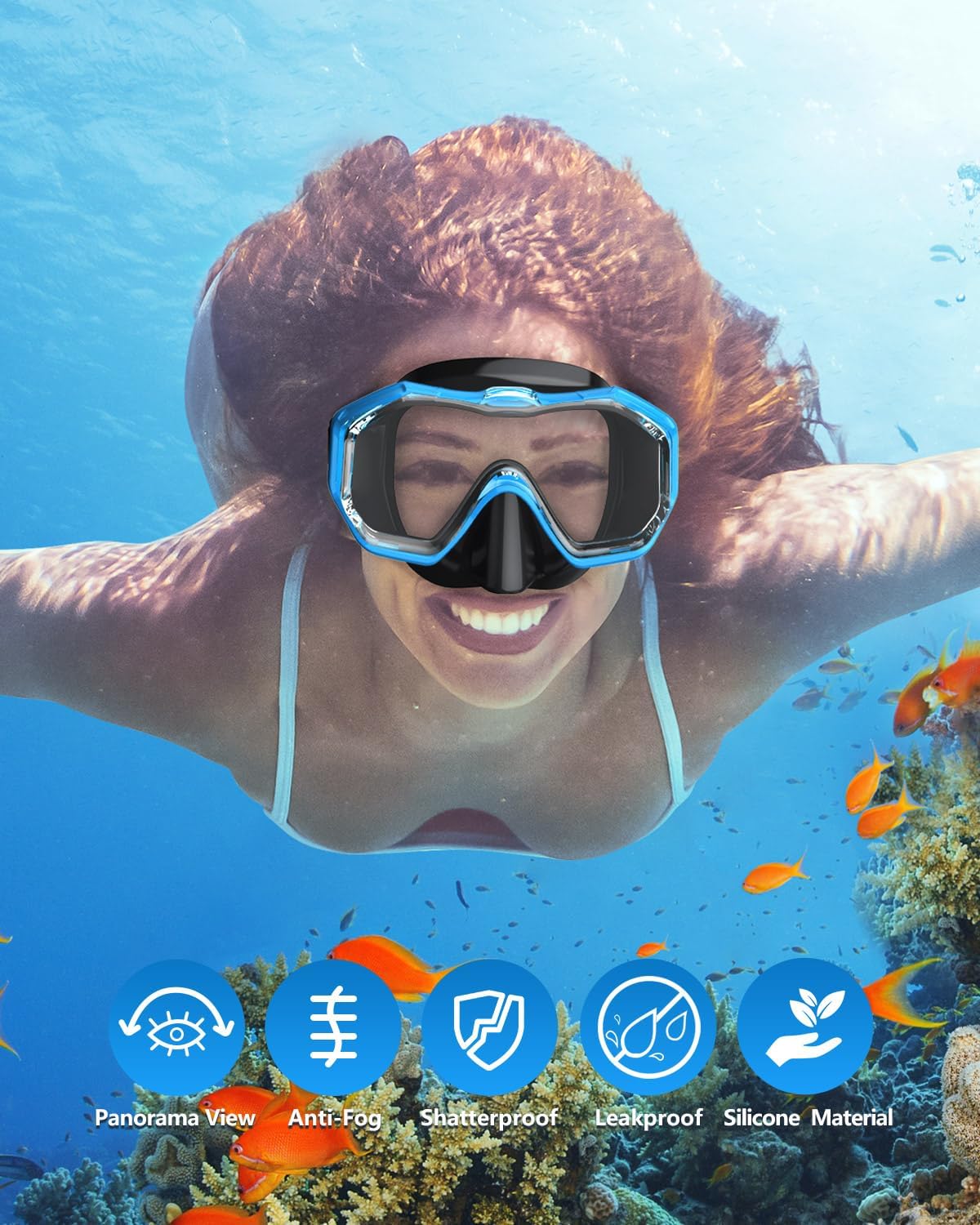 WSTOO Swim Goggles - Anti-Fog Mask with Nose Cover for Adults & Youth | Comfortable Fit